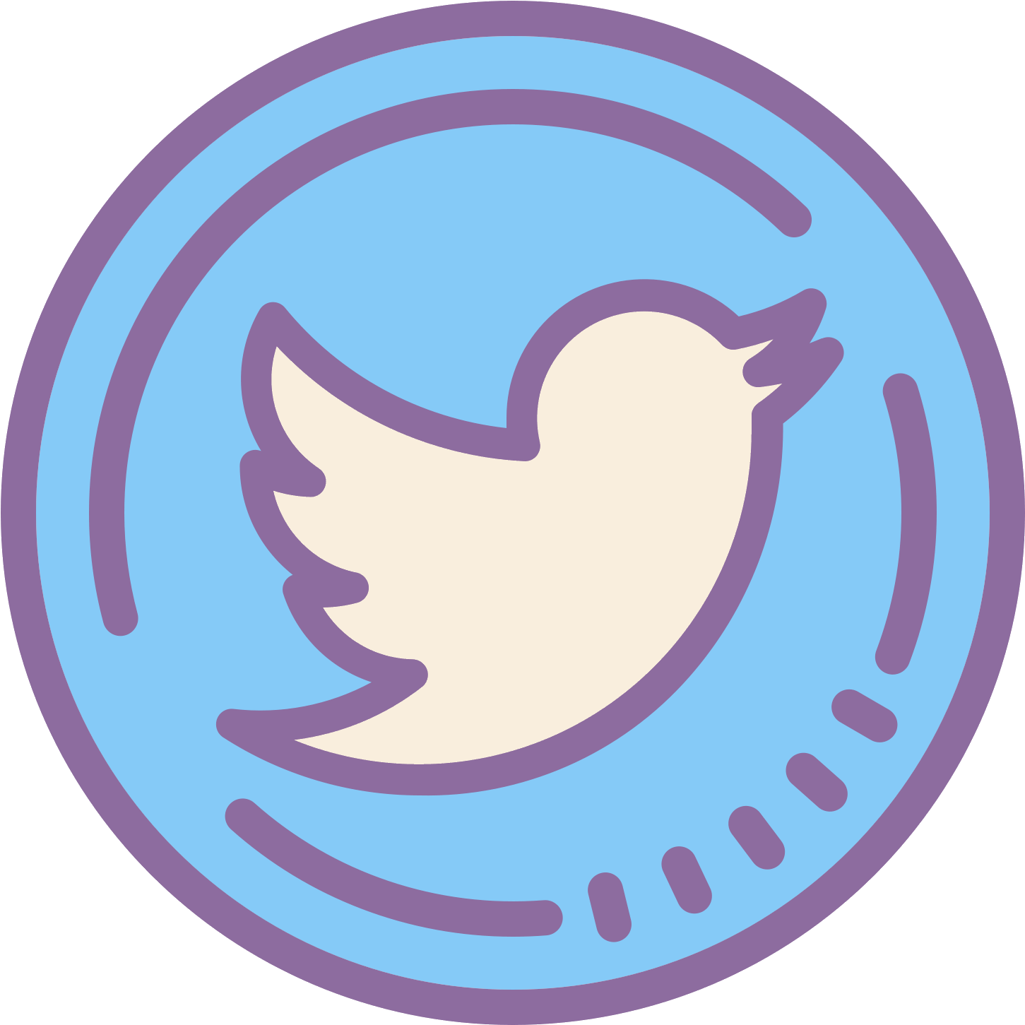 Twitter Kręcony Icon - Twitter (1600x1600), Png Download