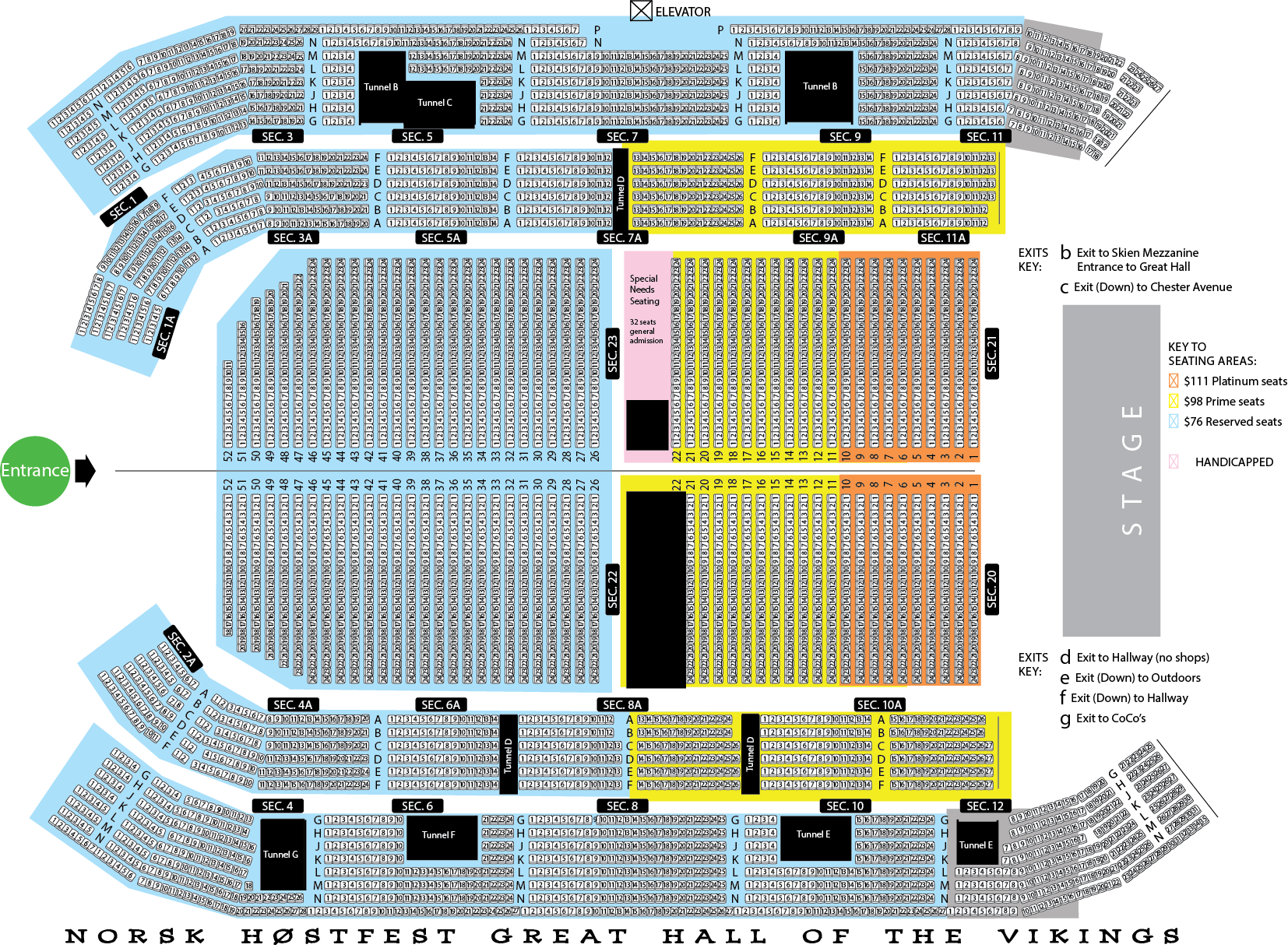 2019 Great Hall Seating Chart - The Fox Theatre (1654x1218), Png Download