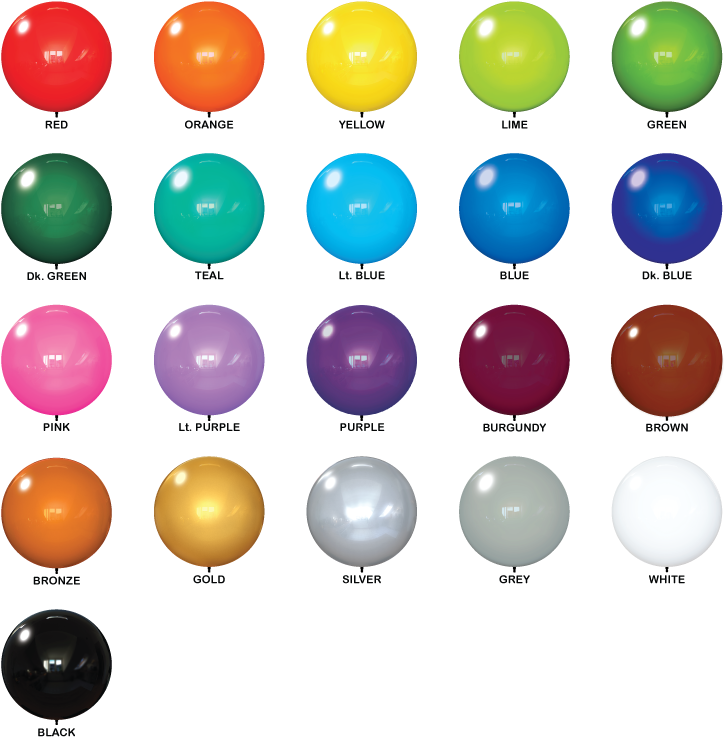 Duraballoon® Replacement Balloons Dbrpbnmc999 - Balloon Colors (750x750), Png Download