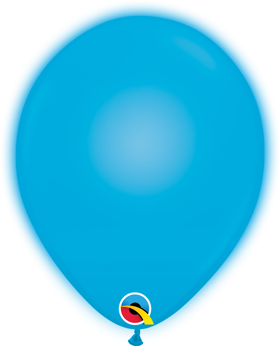11" Q-lite Blue 5 Count Qualatex Light Up Latex Balloons - Balloon (900x1120), Png Download