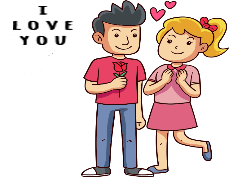 Happy Valentines Day Png Image - Cartoon (864x752), Png Download