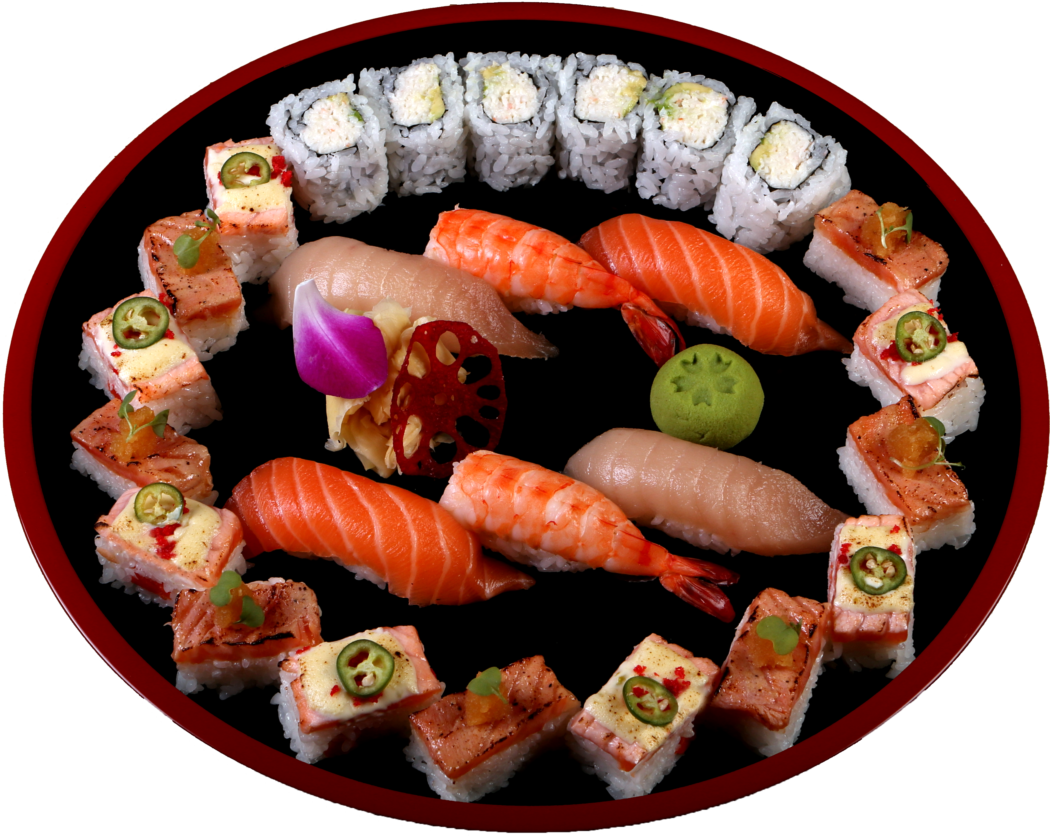 Nigiri Platter For - Sashimi (3558x2834), Png Download
