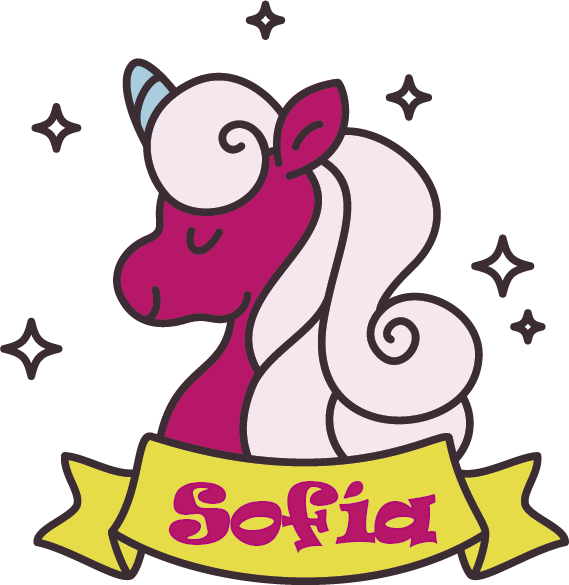 Vinilo Unicornio Con Nombre Personalizado - Nursery (569x585), Png Download