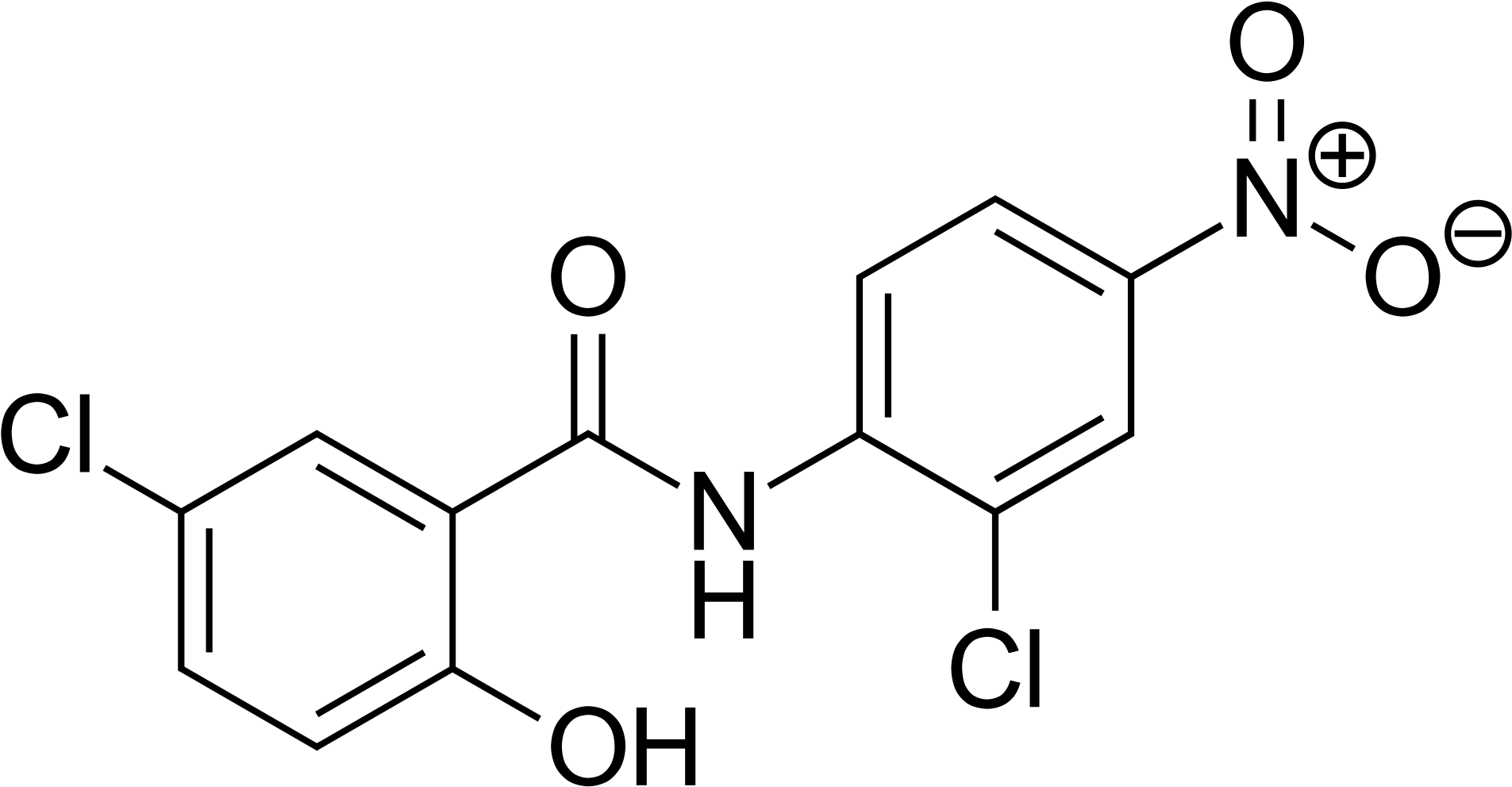 Https - //upload - Wikimedia - - Svg/2000px-niclosamide - 2 Hydroxybenzoic Acid Structural Formula (2000x1086), Png Download