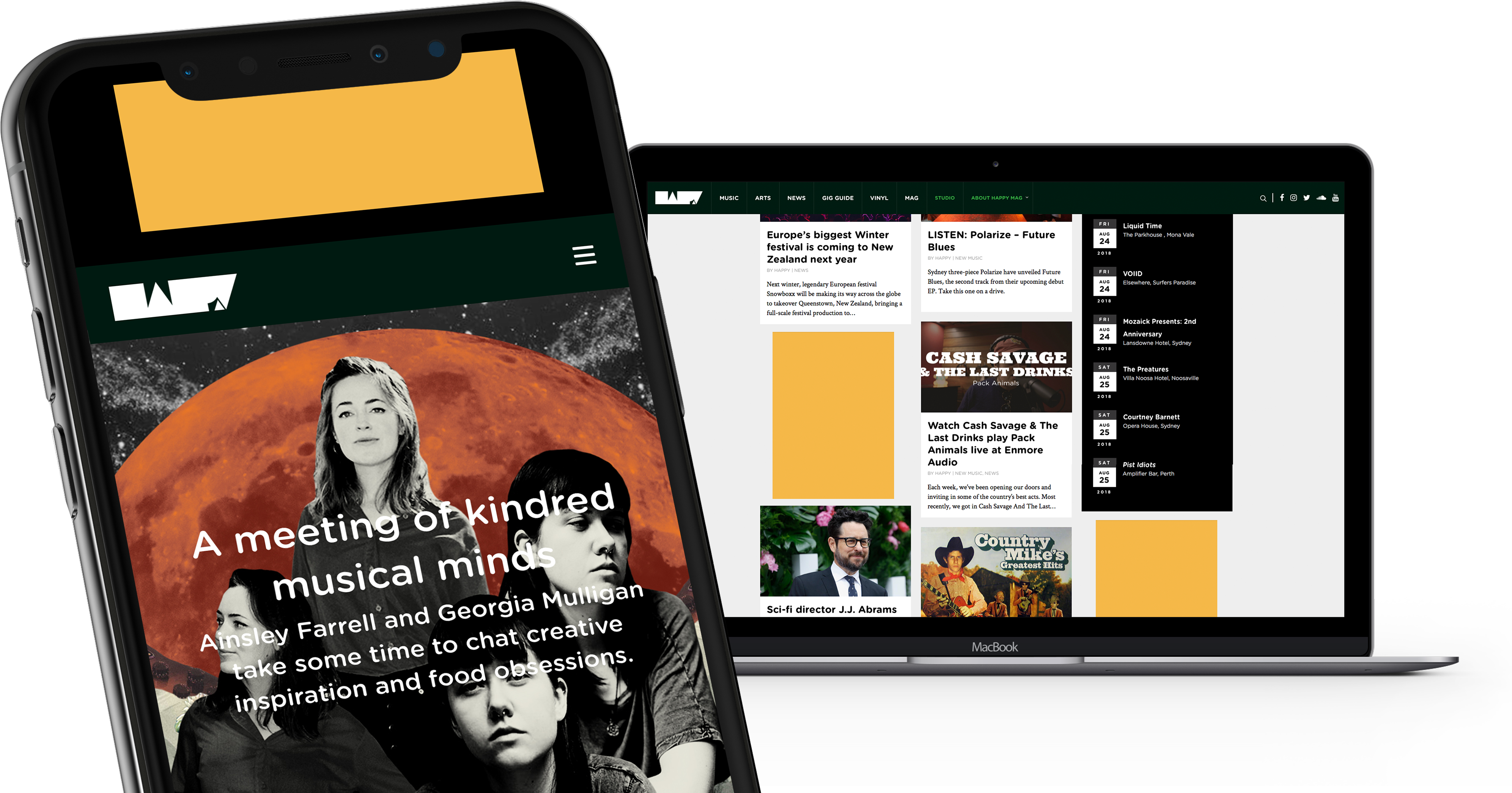 Home > Media Kit 2018 > Iphone Macbook Yellow Crop (4499x2215), Png Download