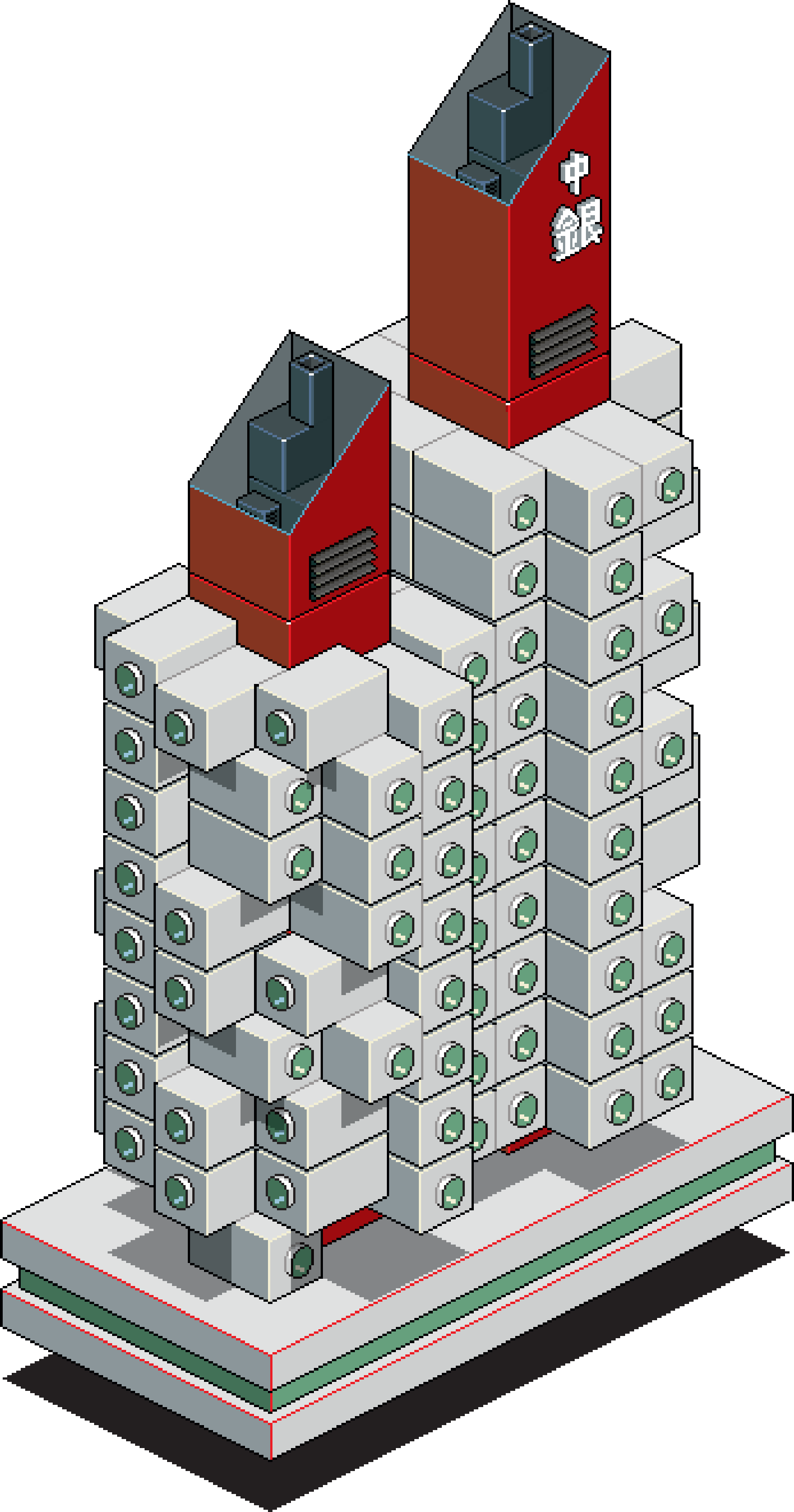 "triton City" By Buckminster Fuller, Model, - Nakagin Capsule Tower Model (1763x3358), Png Download