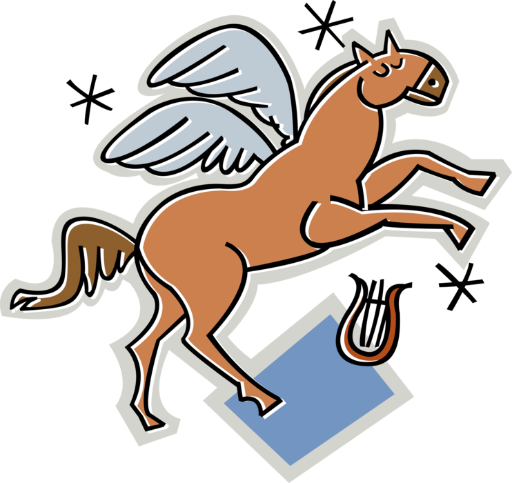 Vector Illustration Of Pegasus Winged Divine Stallion - Imaginary Feeling (742x700), Png Download