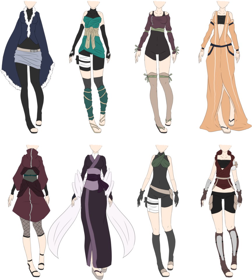 #kakashi #kiba #lee #naruto #neji #sasuke #shikamaru - Female Naruto Ninja Outfits (1024x1024), Png Download