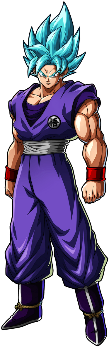 Nate On Twitter - Dragon Ball Fighterz Super Saiyan Blue Goku (492x1200), Png Download