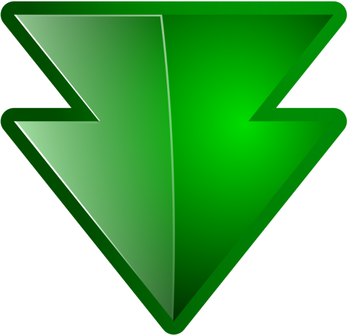 Down Arrow Green - Triangle (862x862), Png Download