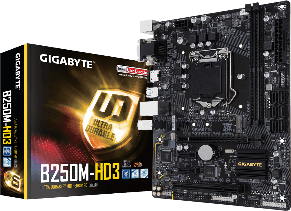 Motherboard - Gigabyte Ga H270m Ds3h (1000x734), Png Download