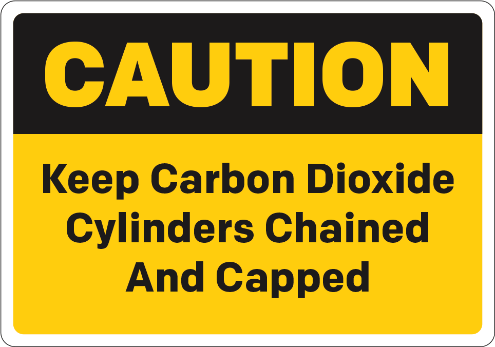 Caution, Carbon Dioxide Cylinders Chained And Capped - Sign (1000x1000), Png Download