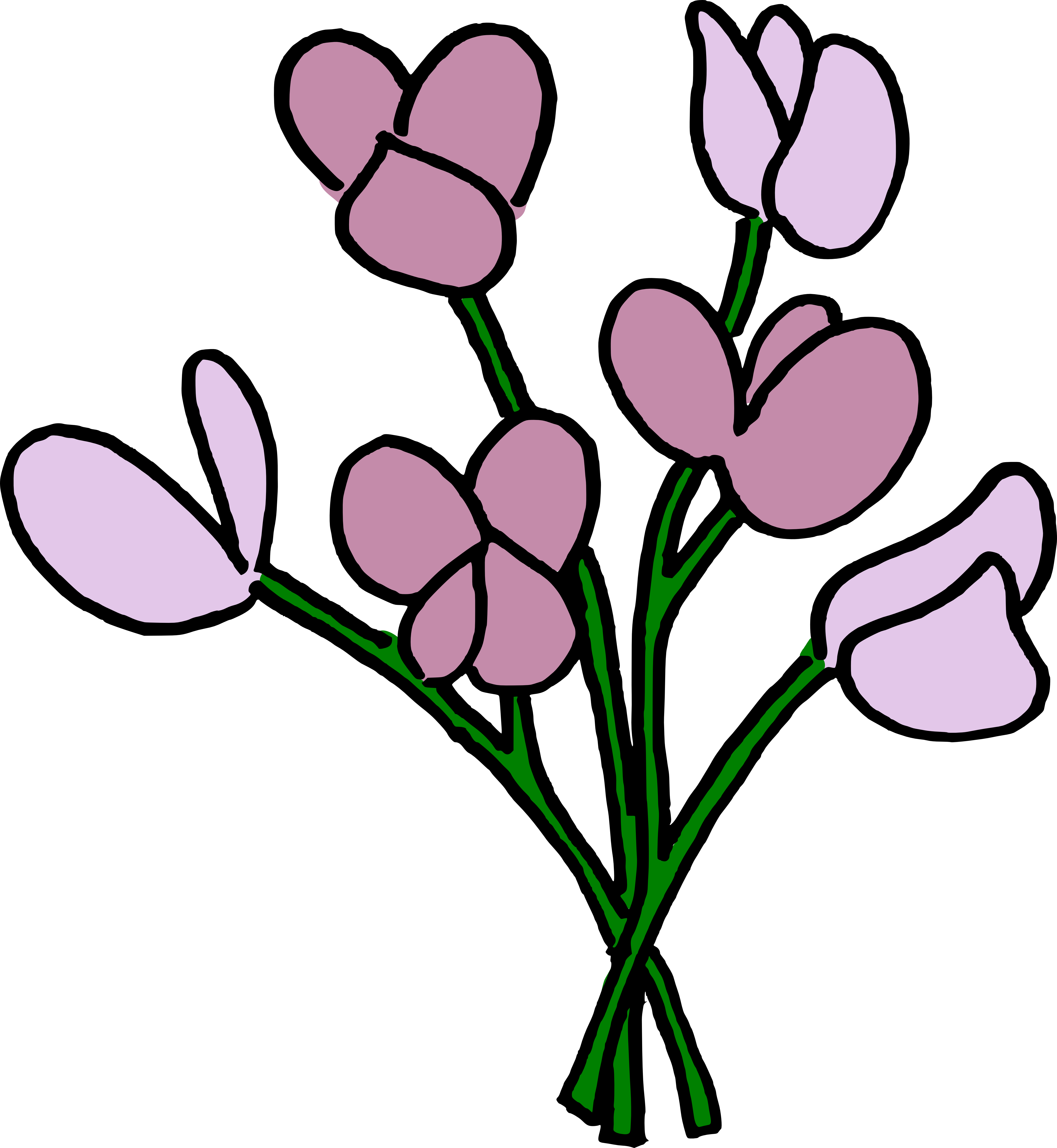 Smelling Flower Clipart - Tulip (5233x5686), Png Download
