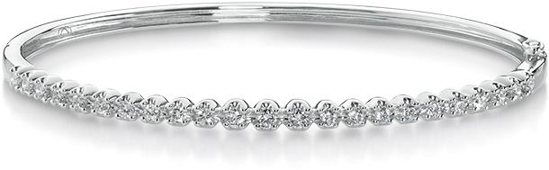 Classic Round Illusion Setting Diamond Bangle - Bangle (800x785), Png Download