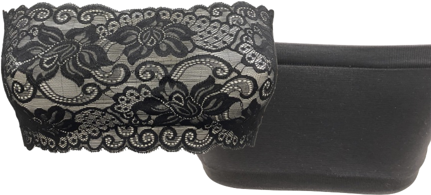 1/2 Lace And 1/2 Seamless Bandeau Tube - Handbag (877x403), Png Download