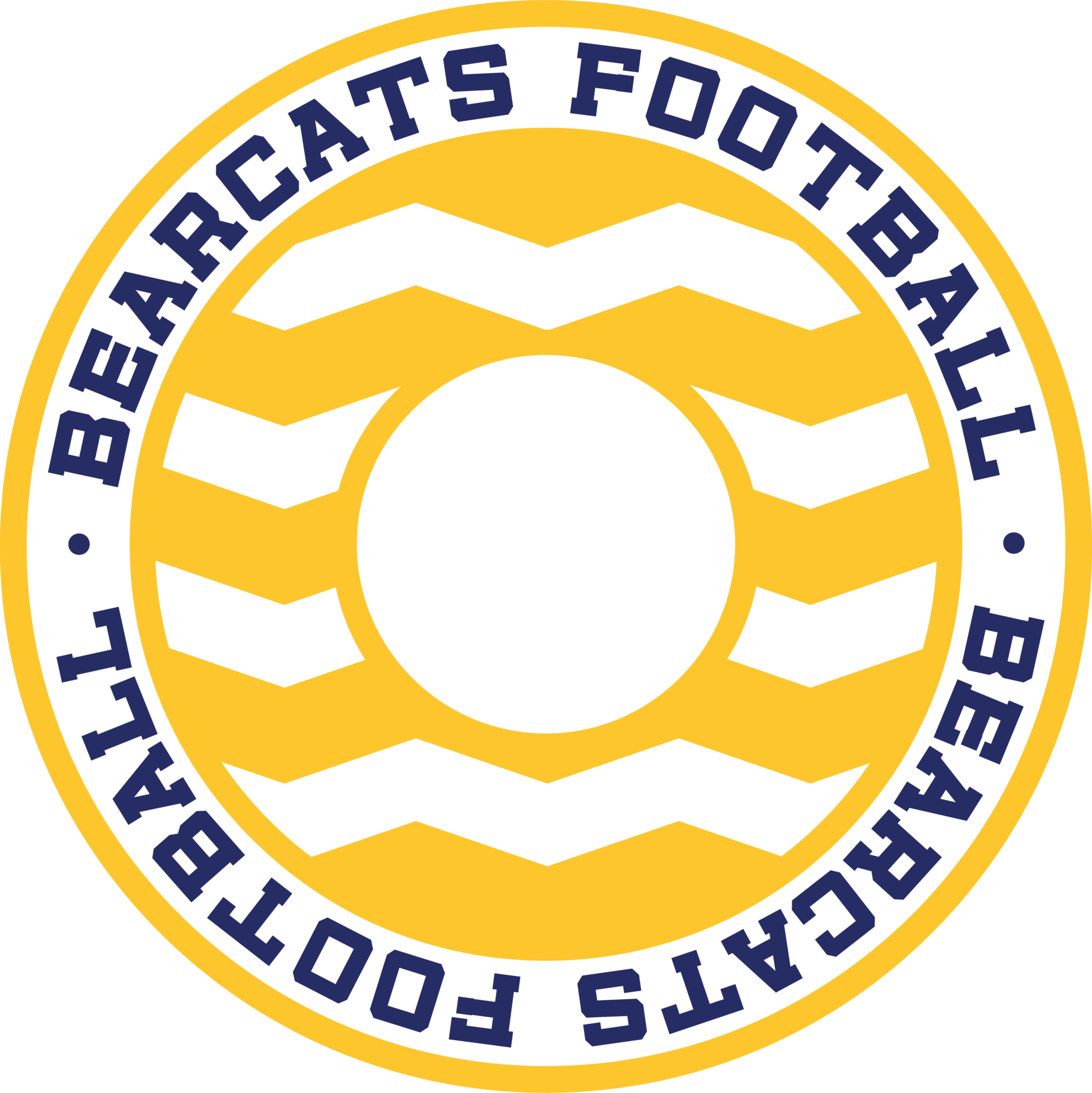 Bearcats Football Chevron Monogram Frame - Circle (2048x2049), Png Download