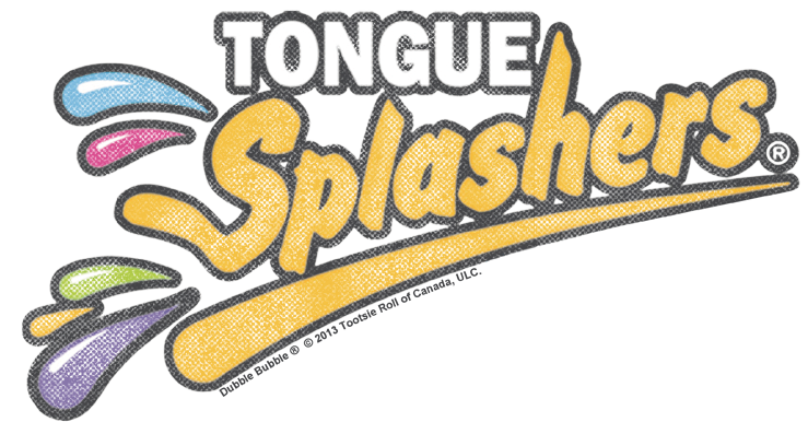 Dubble Bubble Tongue Splashers Logo Men's Long Sleeve (850x405), Png Download