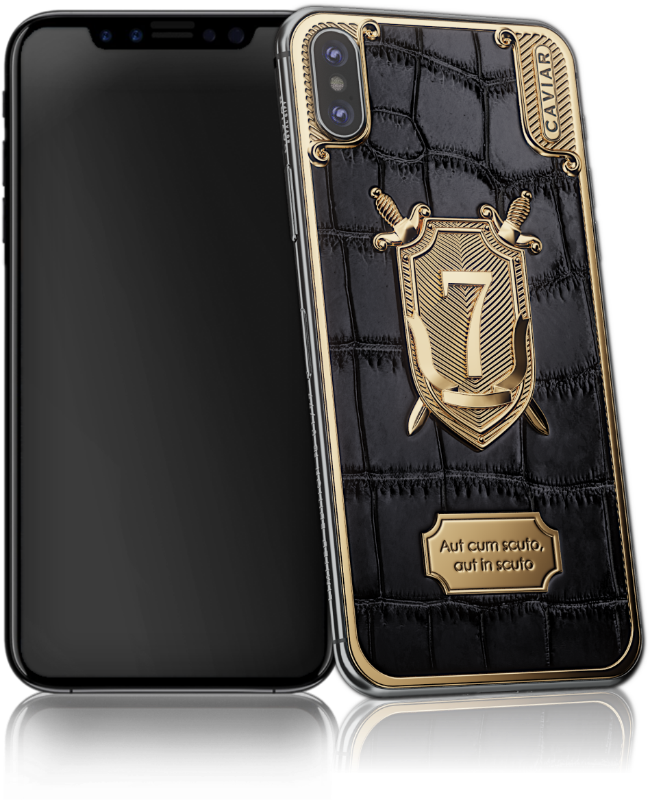 Caviar Designers Created Elegant And Impressive Combination - Iphone X Gold Black (1053x1212), Png Download