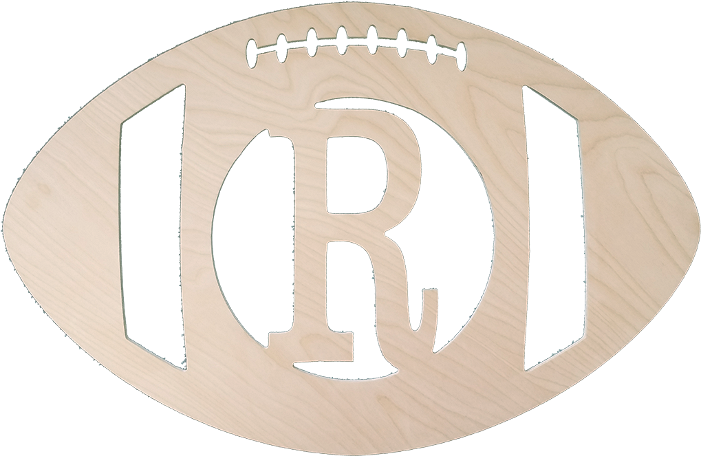 Football Wood Monogram - Monogram (1100x1100), Png Download