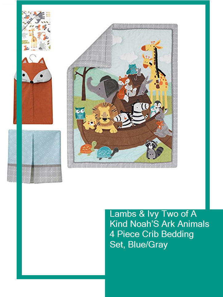 Lambs & Ivy Two Of A Kind Noah's Ark Animals 4 Piece - Lambs & Ivy (735x1100), Png Download