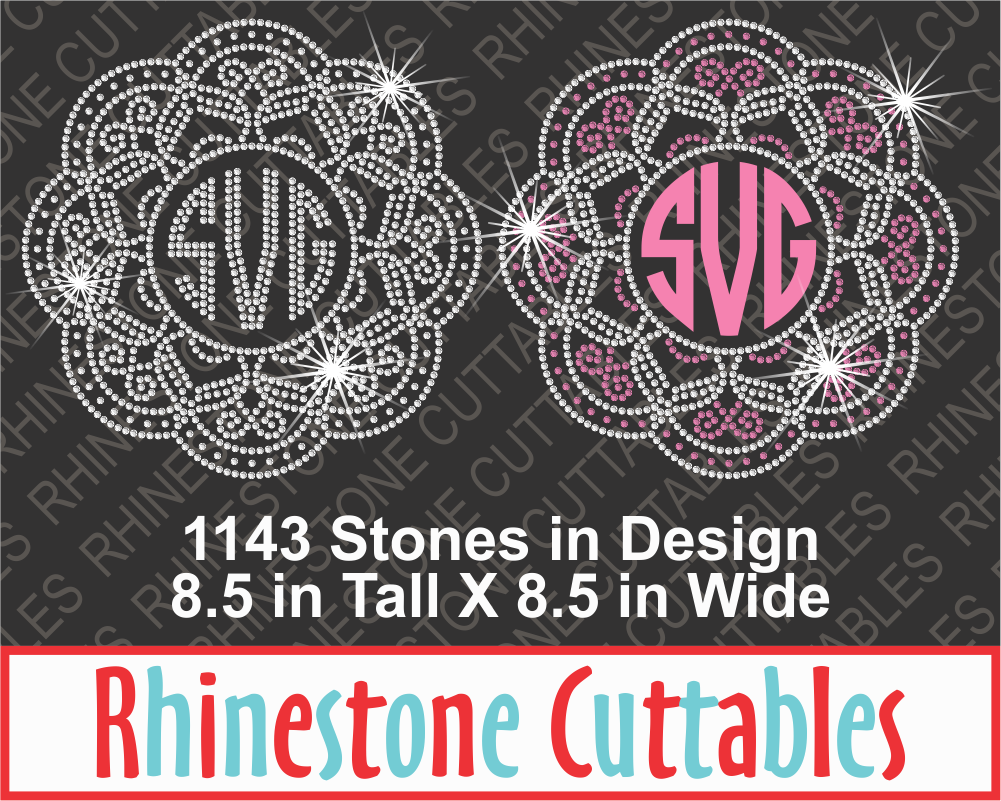 Rhinestone Circle Monogram Frame Svg Cut File - Graphic Design (1001x801), Png Download