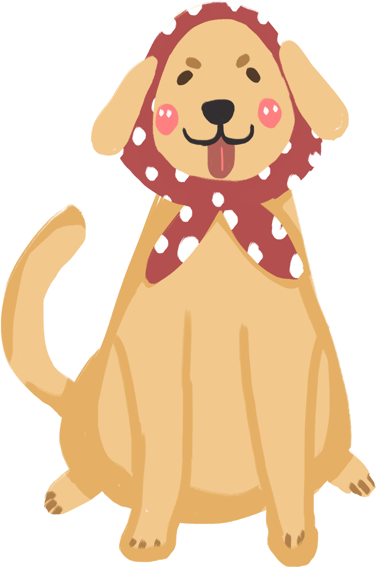 Cartoon Cute Headscarf Dog Png And Psd - Dog (2000x2000), Png Download