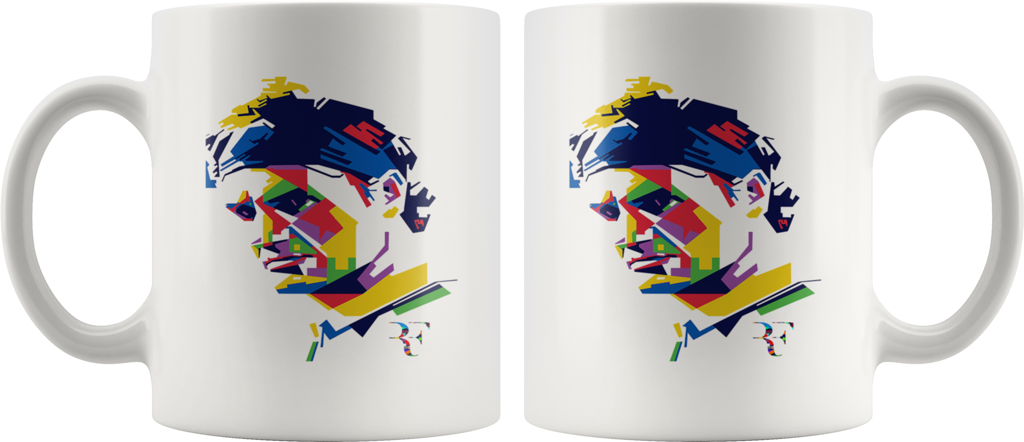 Roger Federer Art Mug - Mug (2000x2000), Png Download