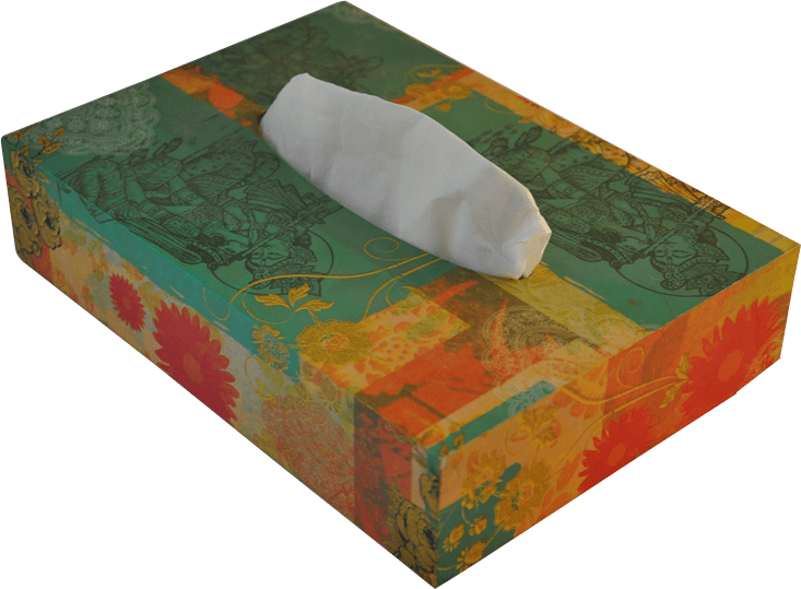 Lord Krishna Radha Wooden Tissue Box - Box (733x539), Png Download