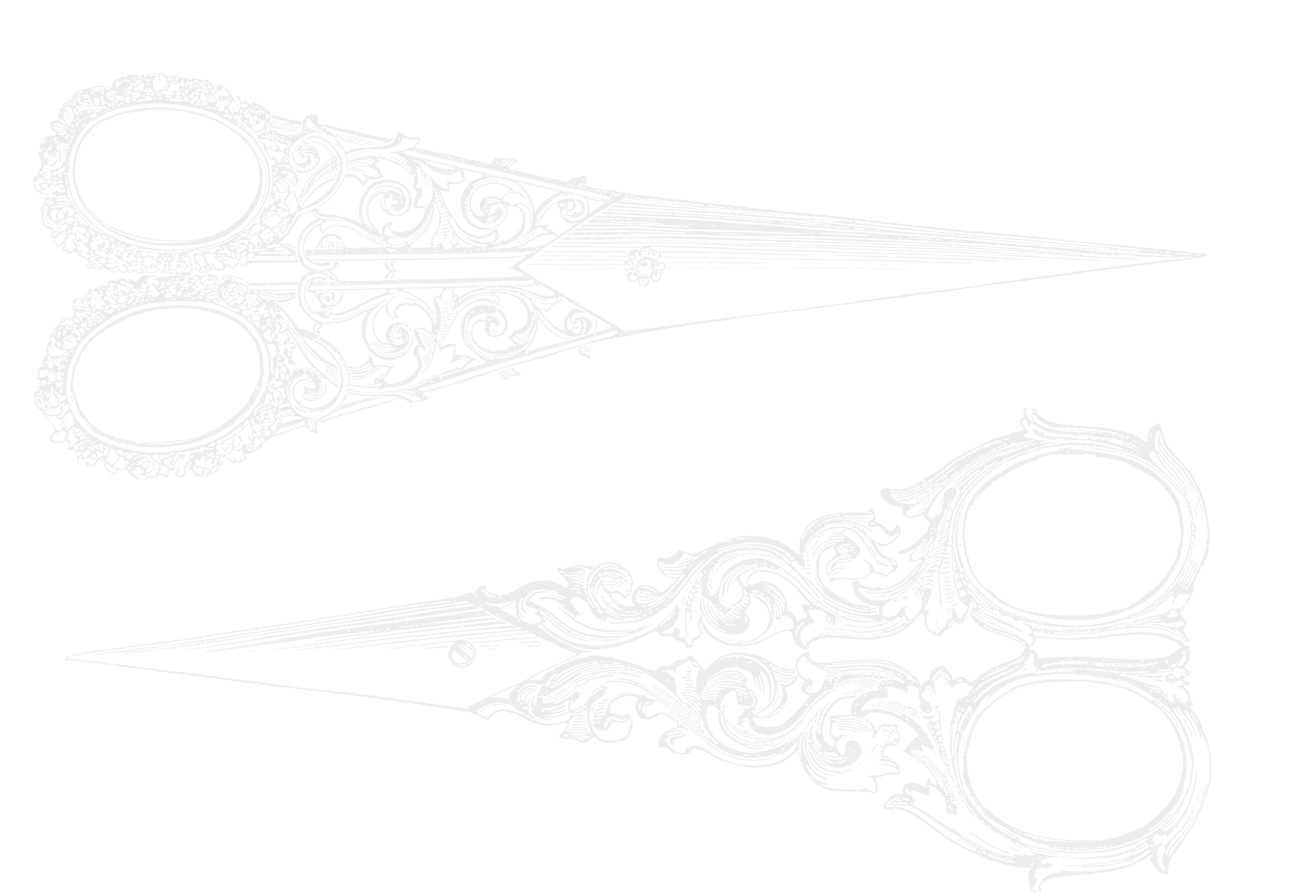 2711 Scissors White Image Victorian Era Free Vintage - Sketch (3300x2550), Png Download