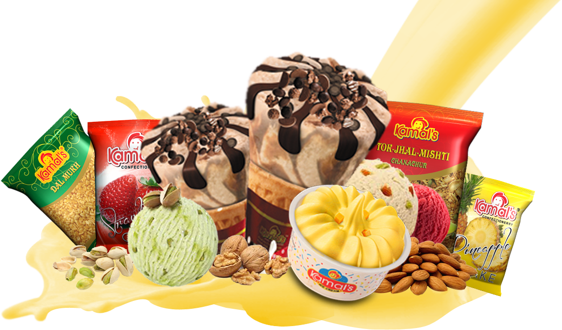 Product Of Kamals Ice Cream (1138x669), Png Download