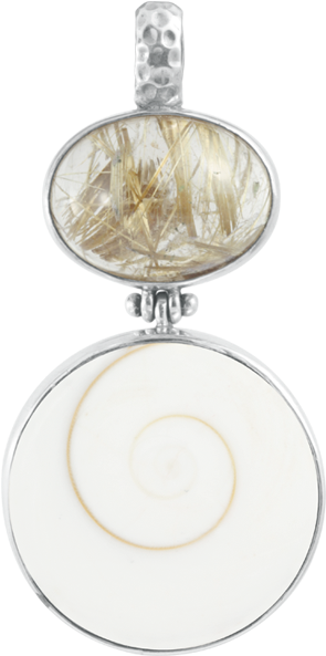 Rutilated Quartz, Eye Of Shiva Sterling Silver Pendant - Locket (600x600), Png Download