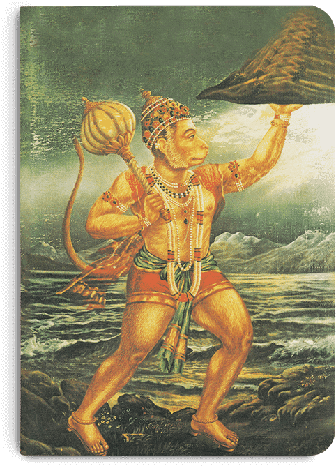 Dailyobjects Indian Mythology Hanuman Mountain A5 Notebook - Painting (600x680), Png Download