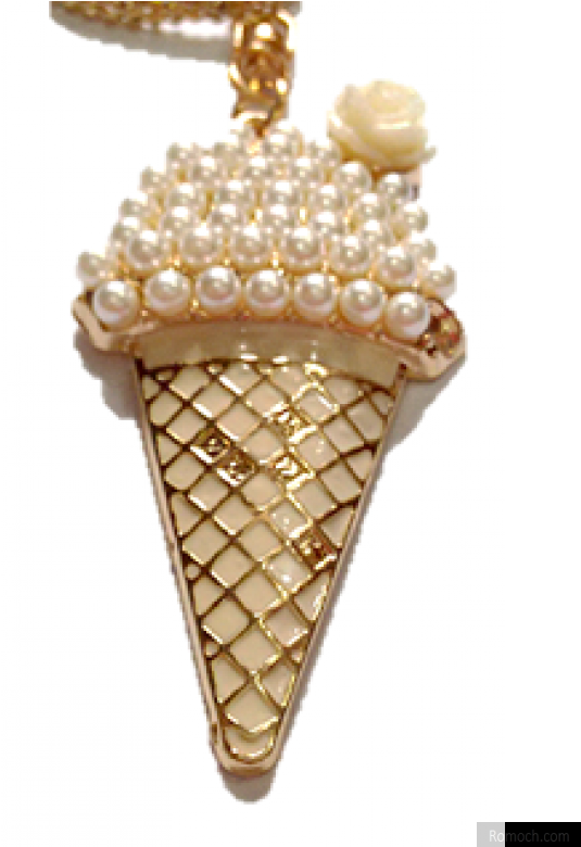 Buy Icecream Pendant With Long Necklace For Women, - Ice Cream Cone (604x779), Png Download