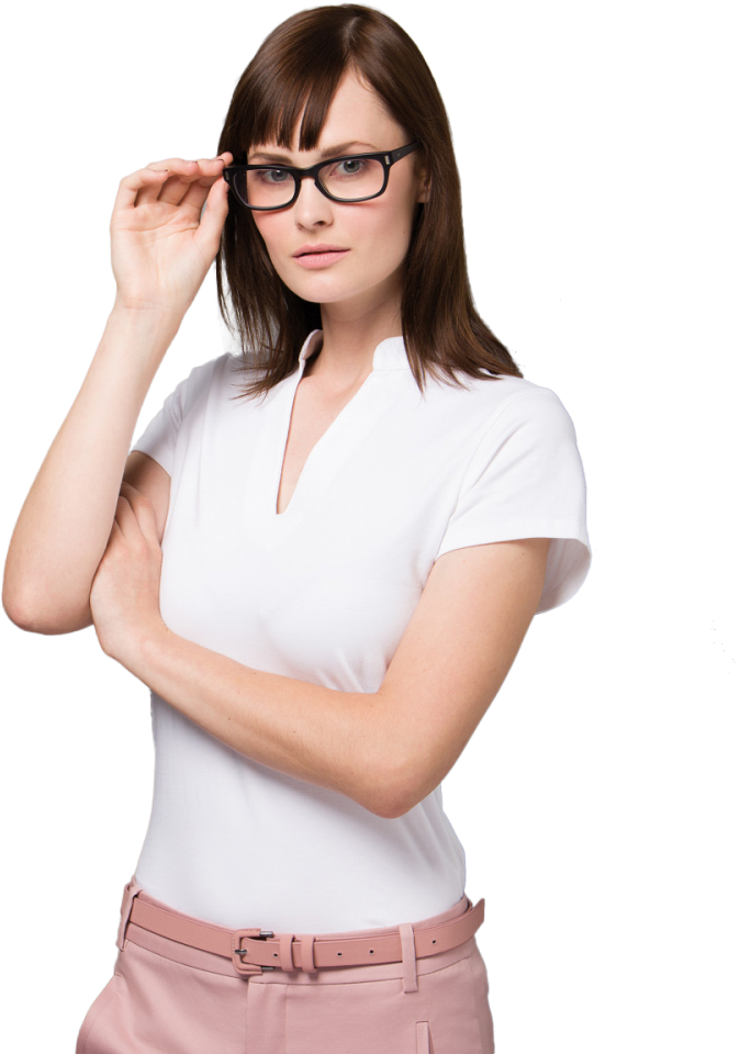 Corporate Short Sleeve V-neck Top - Girl (800x1000), Png Download