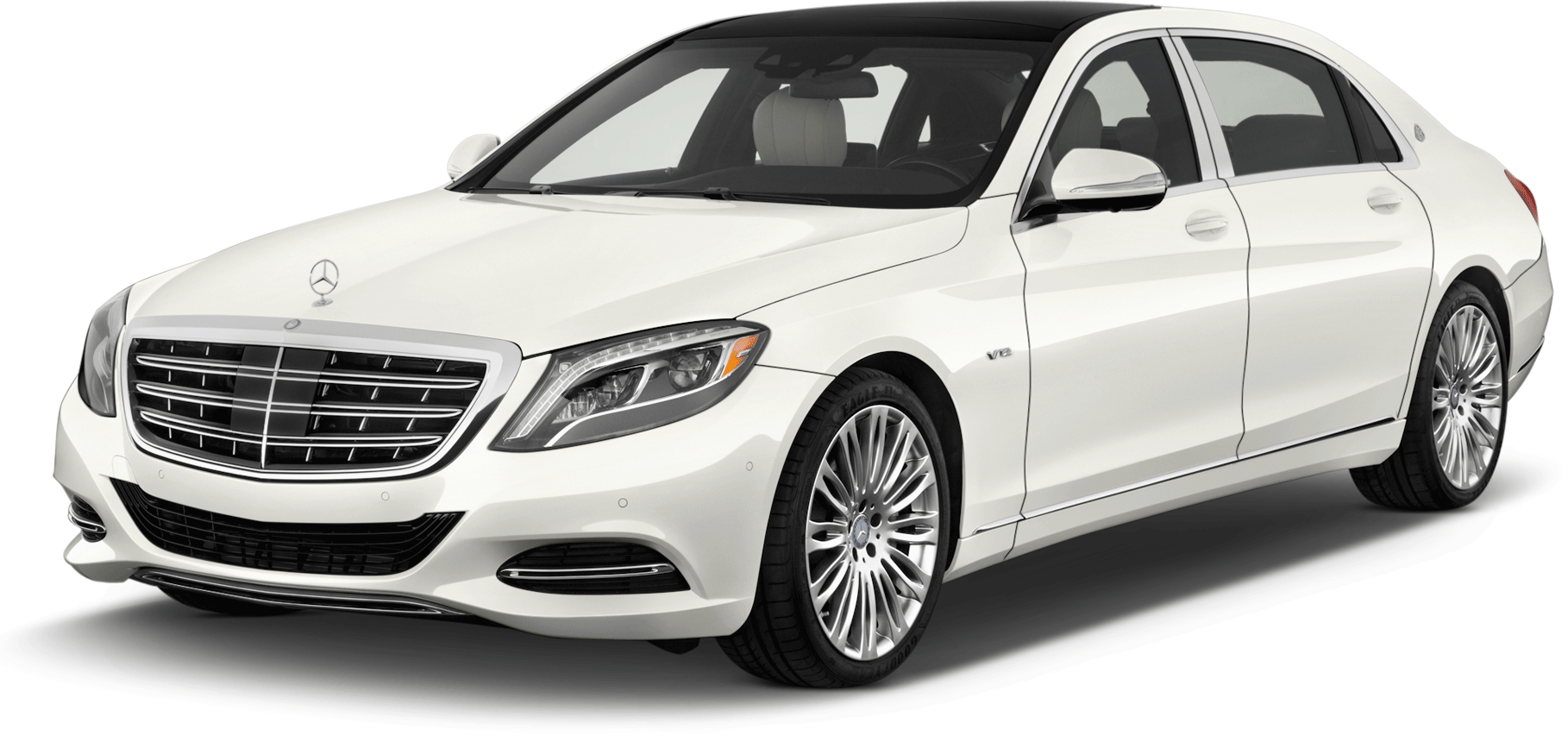 Delhi Car Rental And Ac Taxi Service And Ac Bus From - Mercedes Benz Maybach 2018 White (1818x853), Png Download