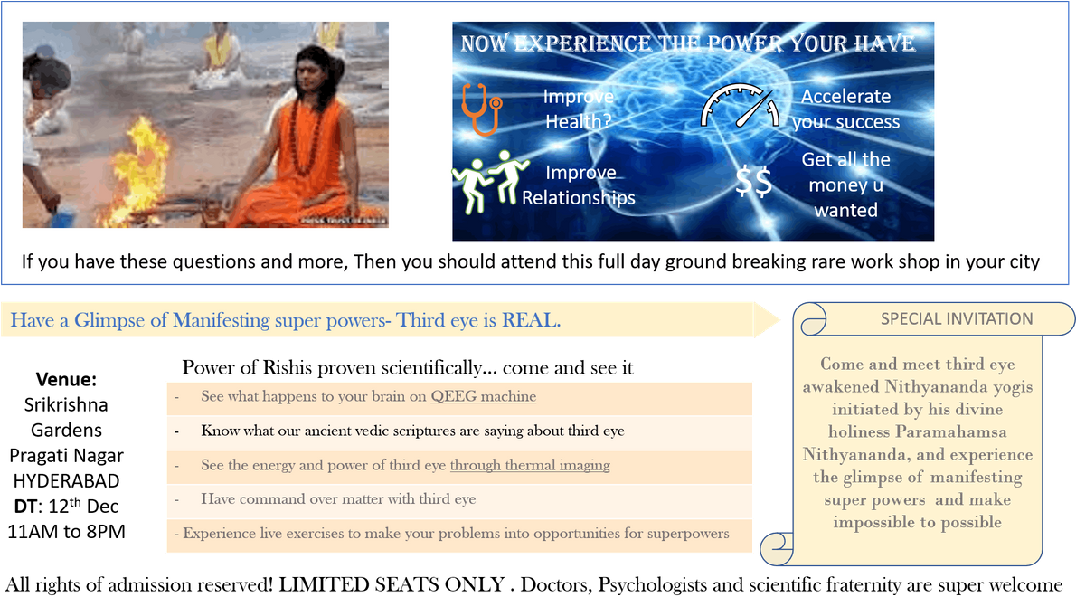 Rare Workshop On Third Eye Awakening For Real- Never - Swami Nithyananda (1200x673), Png Download