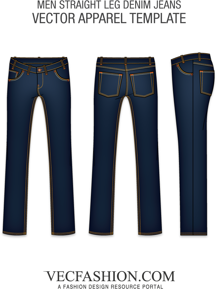 Men Straight Leg Denim - Pocket (1000x1000), Png Download