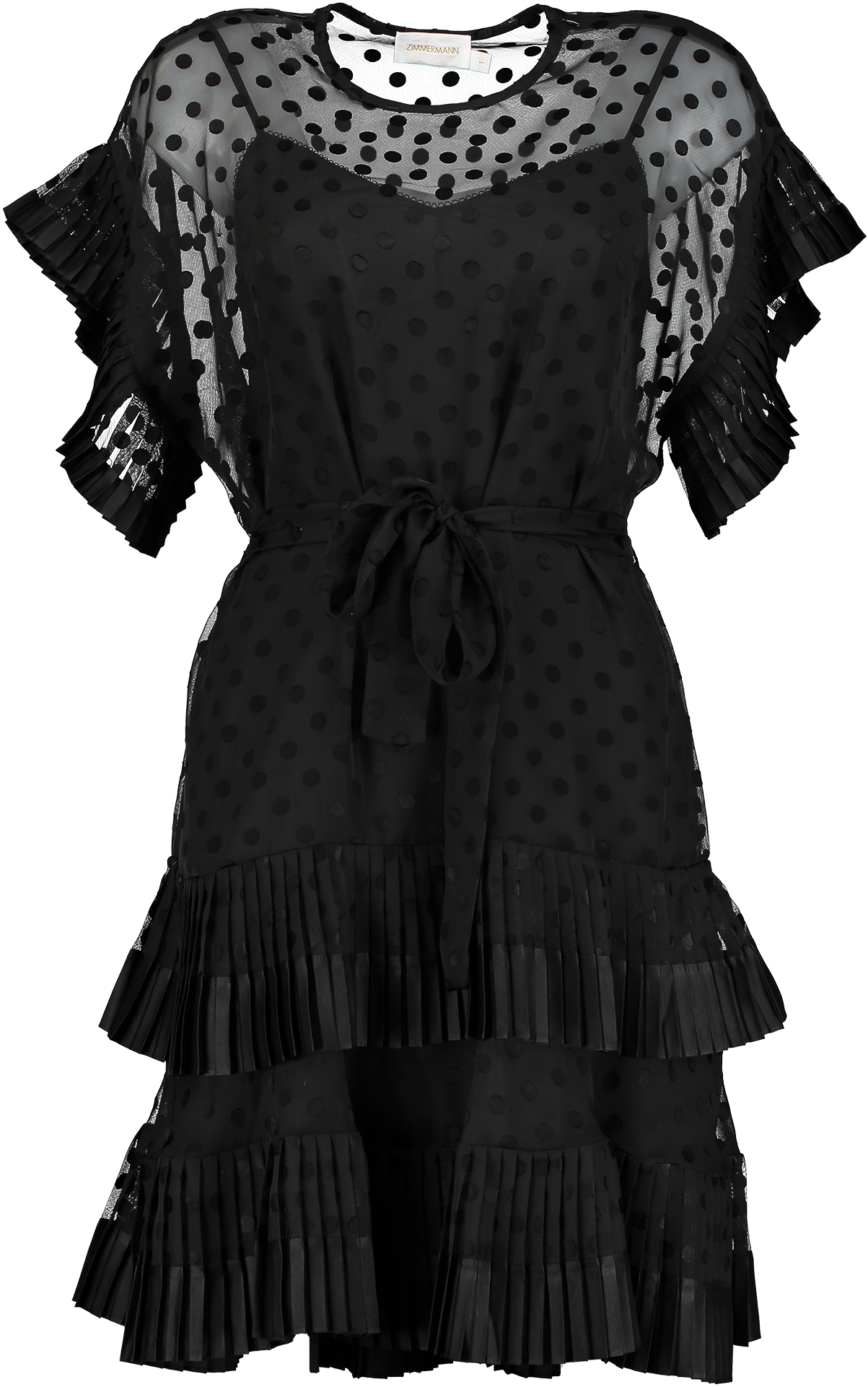 Pleated Tier Smock Dress Black - Ruffle (1280x1920), Png Download