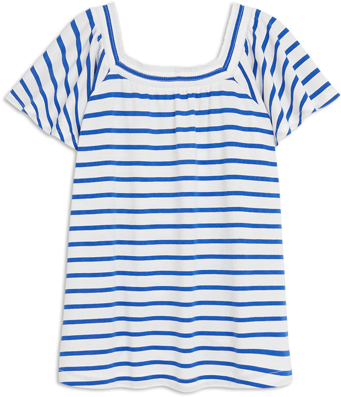 Top With Smock Blue - Day Dress (888x888), Png Download