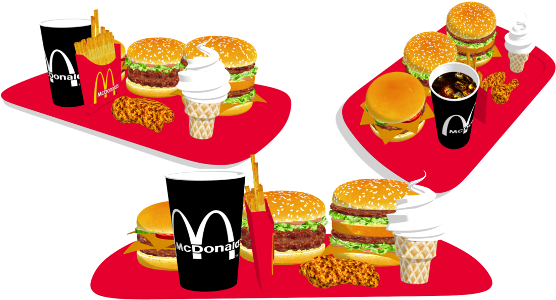 Junk Food Clipart Mcdonald's Menu - Mcdonald Food Cartoon (1191x670), Png Download