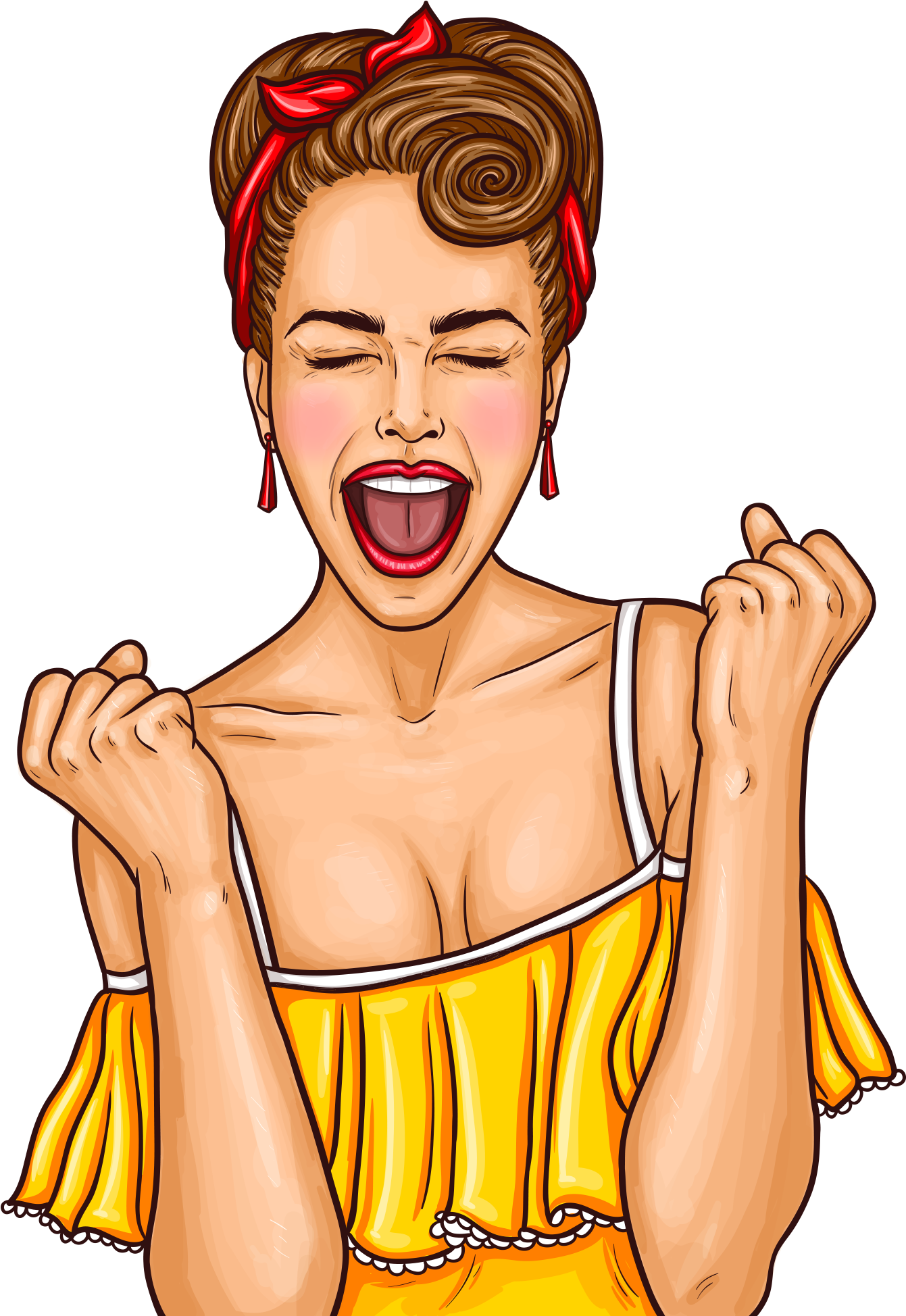 Download - Excited Pop Art (2048x2048), Png Download