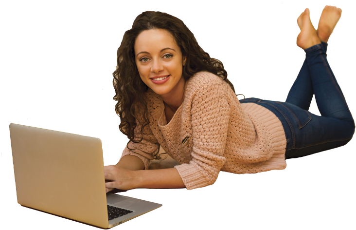 Woman Laptop Cutout - Sitting (742x495), Png Download