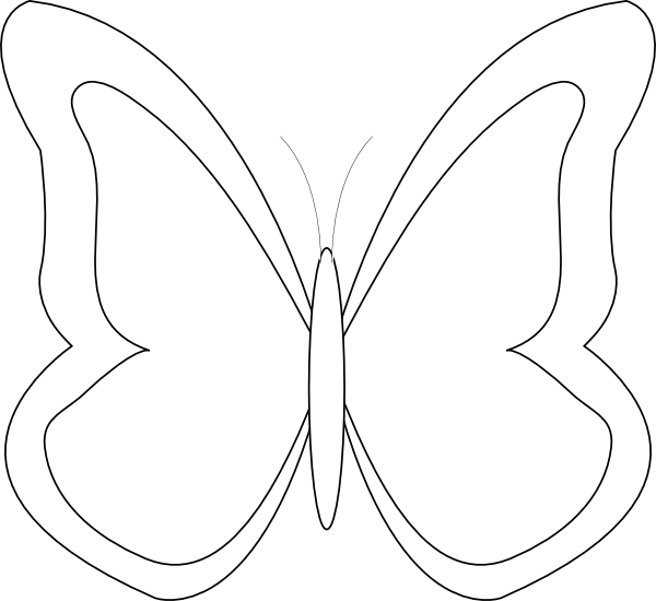 Clip Art Free Blank Template With Best Photos Of Clip - Outline Butterfly Vector Png (600x550), Png Download