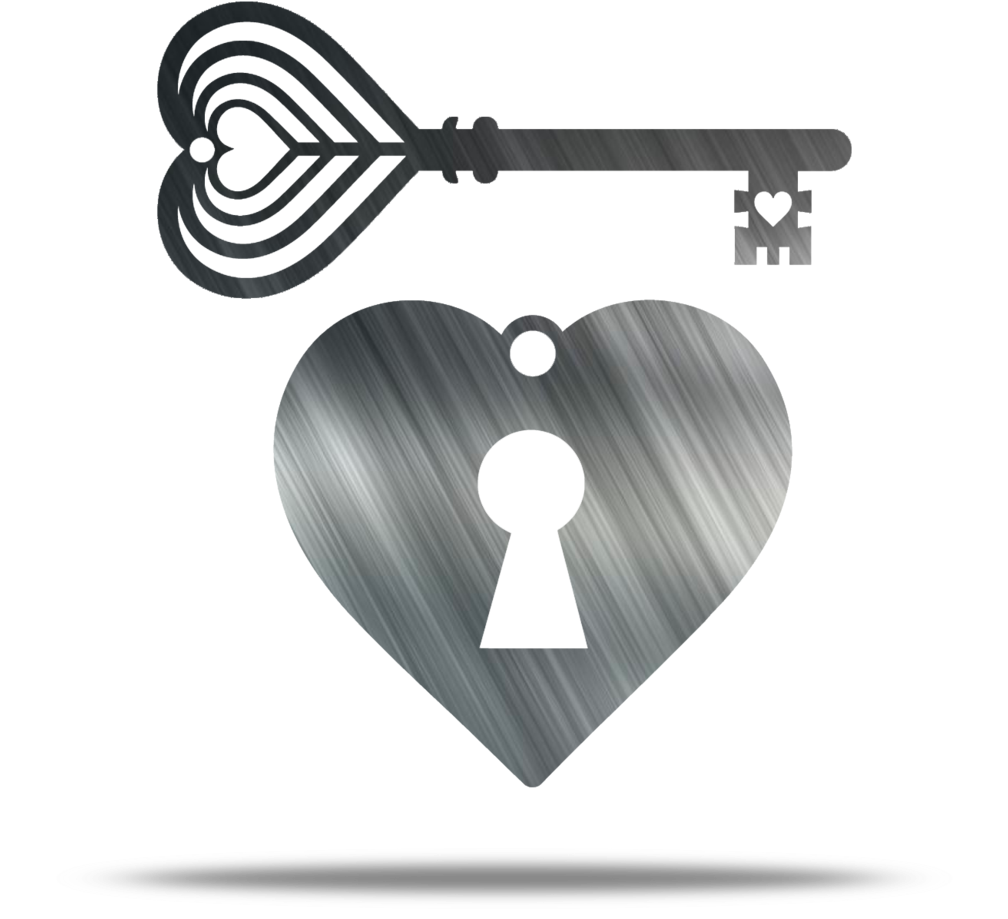 Key And Lock Keychain Set - Heart (1024x1024), Png Download
