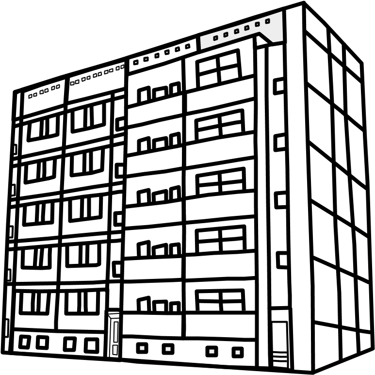 Apartment Building, Black And White, Png - Graphics (816x1056), Png Download