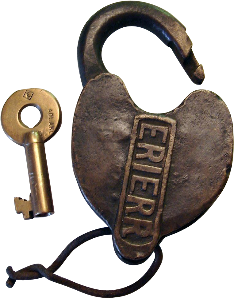 Erie Rr Cast Panel Heart Shape Railroad Switch Lock (968x968), Png Download