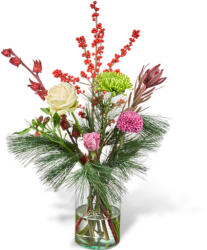 Bouquet Andrea Large - Christmas Vase Png (600x600), Png Download