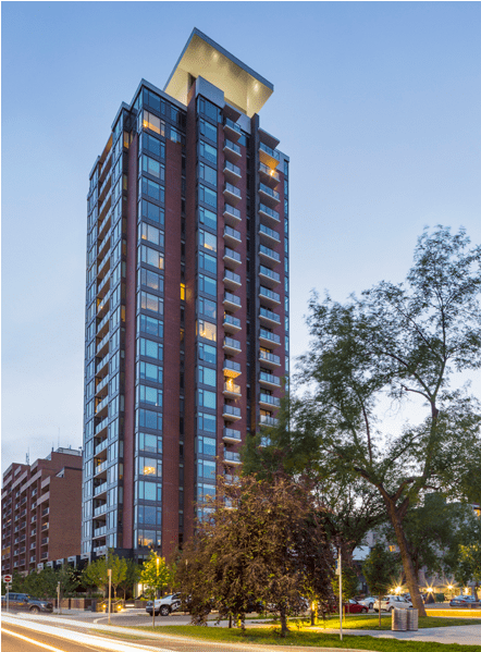 Exterior View Of Fifteen15 In Calgary, Ab - Tower Block (1000x598), Png Download