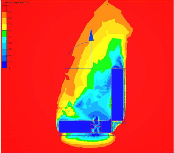 Cfd Image Showing The Apartment Building With 4m/s (850x517), Png Download