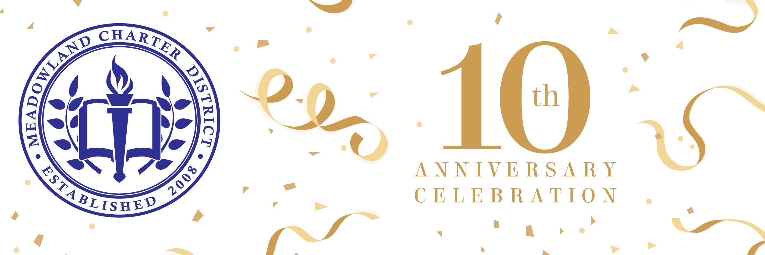 The Meadowland Charter District Celebrated Its 10 Year - Celebrating 10th Year Anniversary (2501x834), Png Download